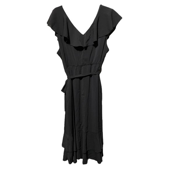 Grace‎ Karin Black V Neck with Ruffles Black Dress New with Tags - Picture 2 of 4